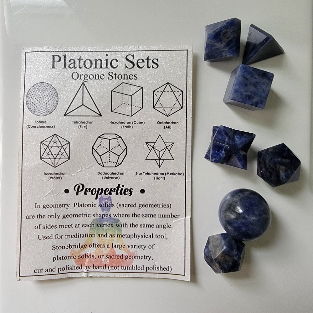 Sacred Geometry Lapis Lazul Set Platonic Set
